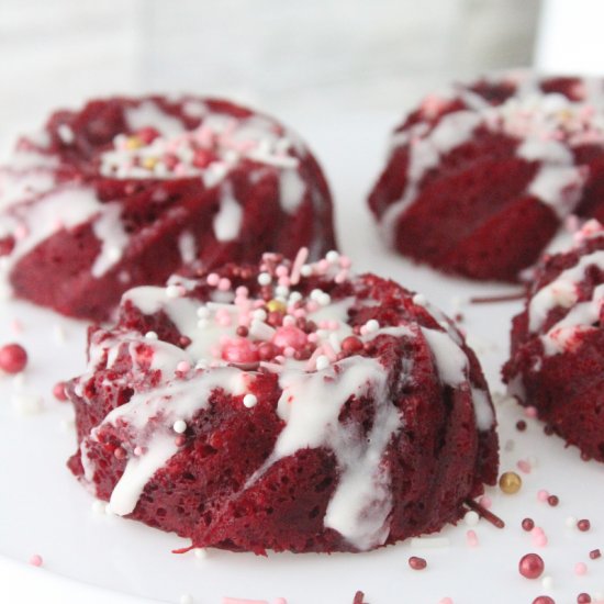 Red Velvet Mini Bundt Cakes