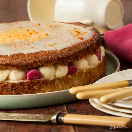 Rhubarb and Custard Genoise