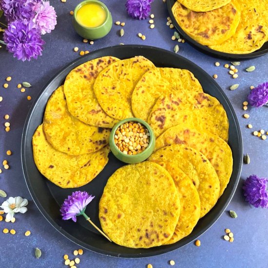 Ubbati (Sweet Lentil Stuffed Roti)