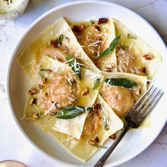 Pumpkin Ravioli with Browned Butter