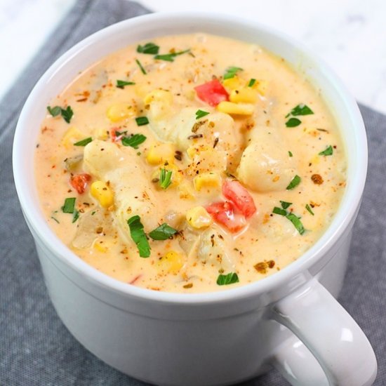 Cajun Corn Chowder With Gnocchi