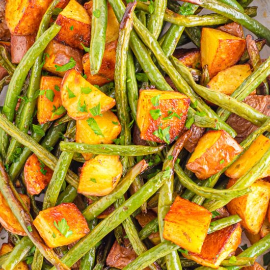 Oven Roasted Green Beans & Potatoes