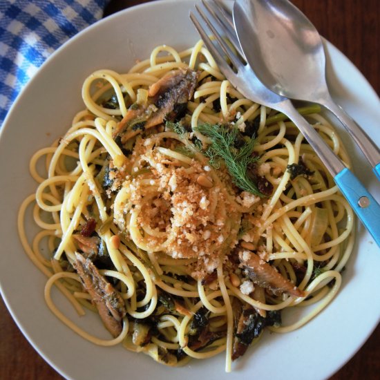 Pasta with Sardines and Pine Nuts