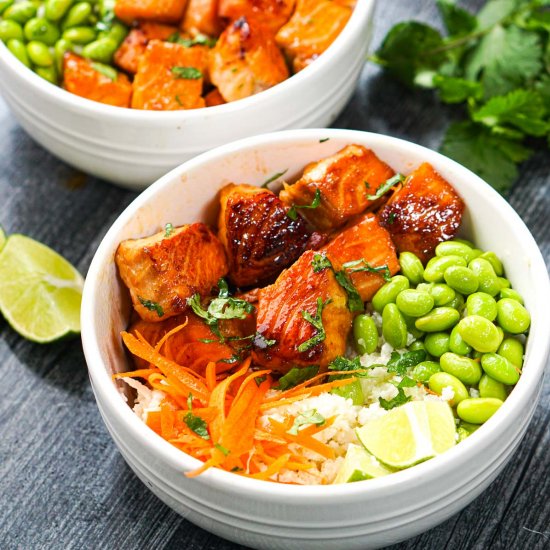 Keto Teriyaki Salmon Bowls