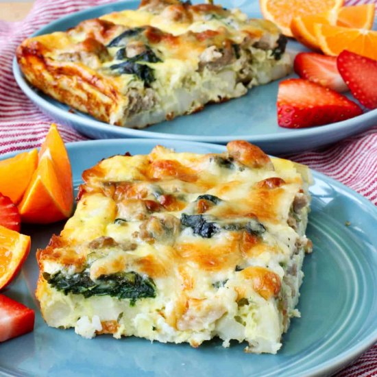 Sausage Spinach Breakfast Casserole