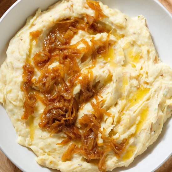 caramelized onion mashed potatoes