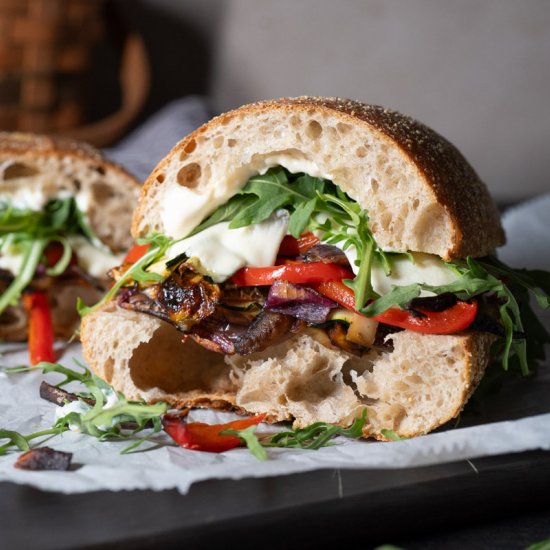 Roasted Veggie Ciabatta Sandwich