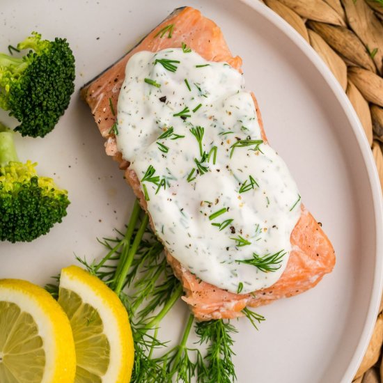 Sous Vide Salmon with Dill Sauce