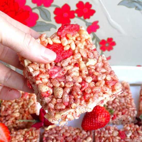 Strawberry Champagne Crispy Treats