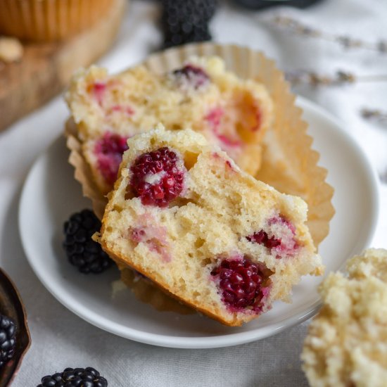 Vegan Blackberry Crumb Muffins