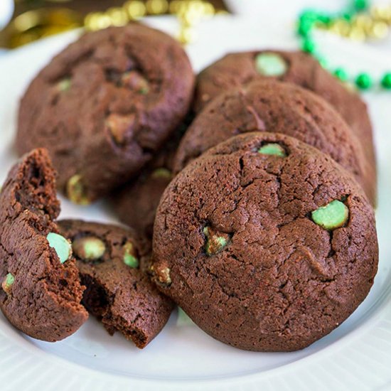 Chocolate Mint Cream Cheese Cookies