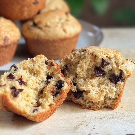 Sour Cream Chocolate Chip  Muffins