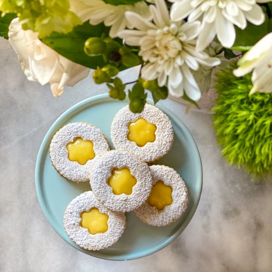 Coconut Cookies with Lemon Curd