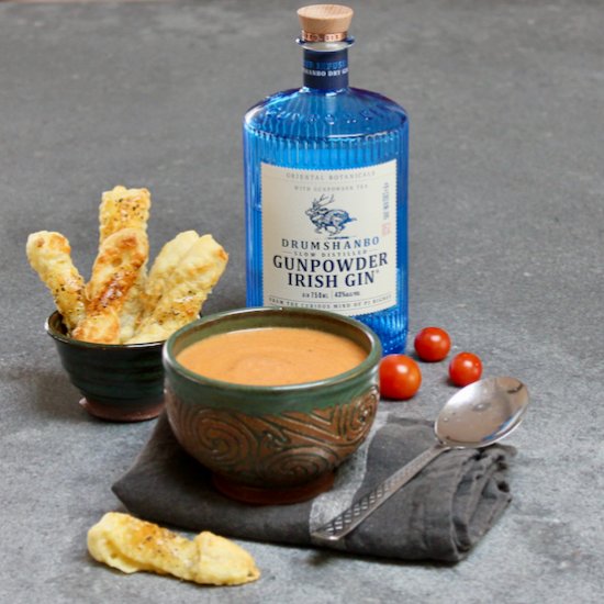 Tomato & Gin Soup w/ cheese straws