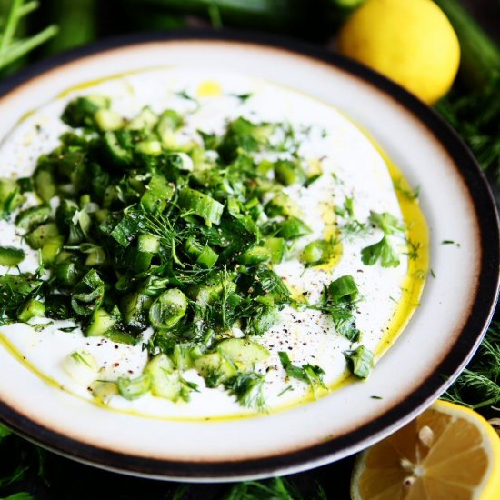 Herby Cucumber Salad with Whipped F