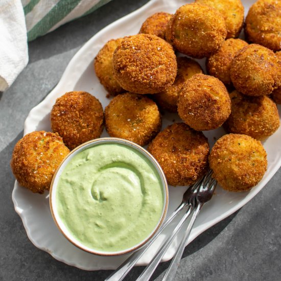 Cheesy Fried Colcannon Balls