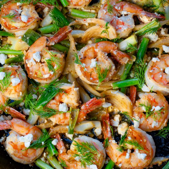 Speedy Greek Sautéed Shrimp