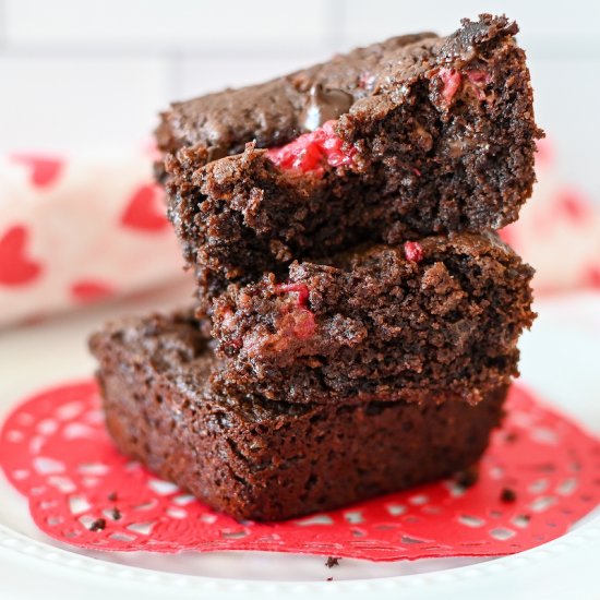 Raspberry Tahini Brownies