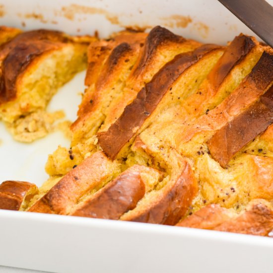 Eggnog Baked French Toast Brioche