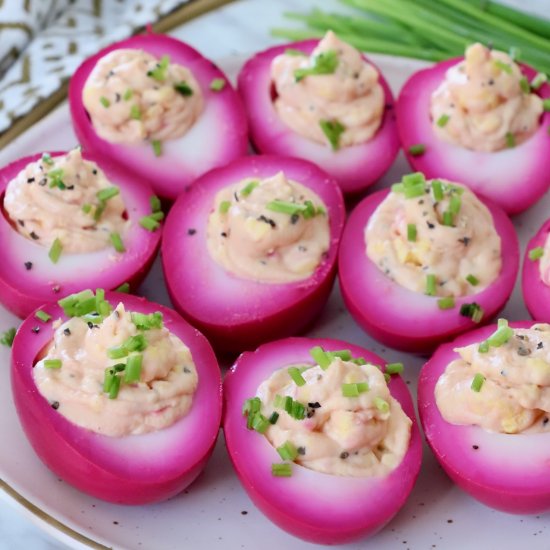 Beet Deviled Eggs