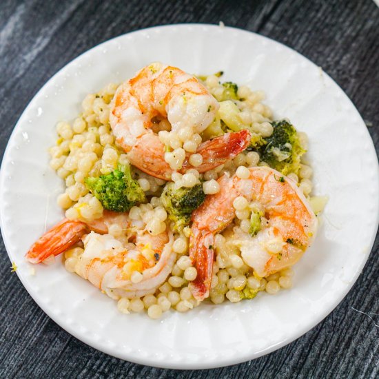 Parmesan Couscous and Shrimp