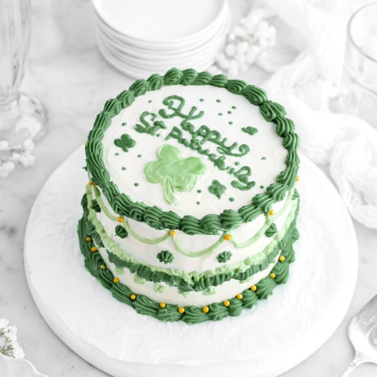 Green Velvet Shamrock Cake