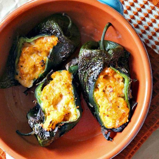 Smashed Potato Stuffed Poblanos