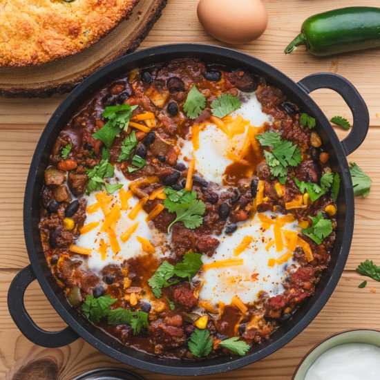 Leftover Chili and Eggs