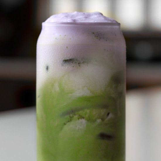 Iced Lavender Cream Matcha Latte