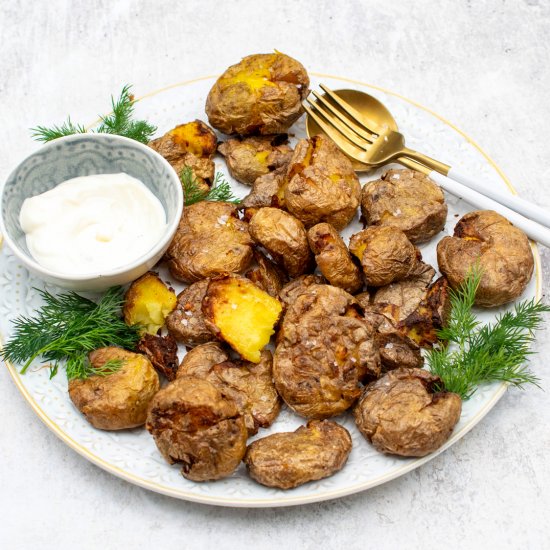 Air fryer smashed potatoes