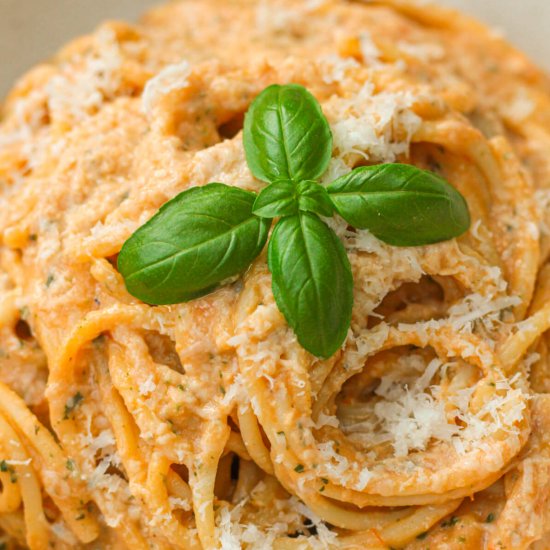 Roasted Tomato Garlic Ricotta Pasta