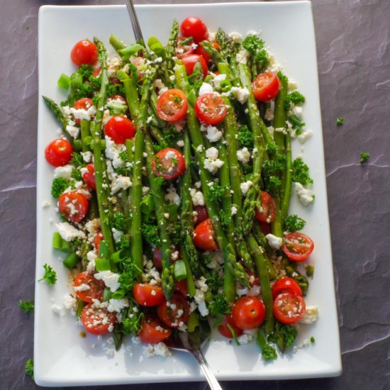 Steamed Asparagus and Tomato Salad