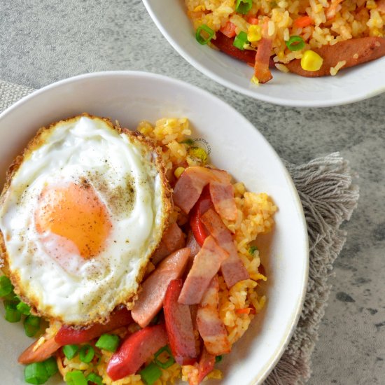 HOTDOG AND BACON FRIED RICE