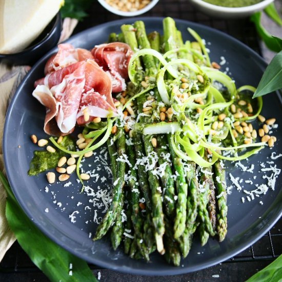 Griddled Asparagus with Serrano and