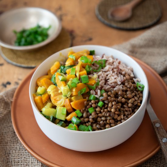 Green Lentil and Vegetable Curry