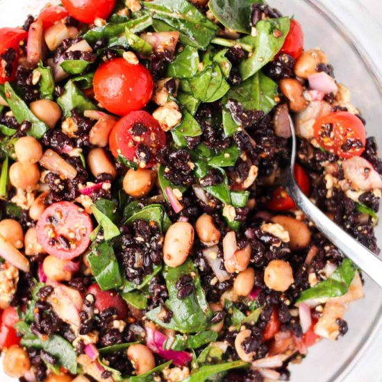 Black Rice Salad with Fresh Veggies