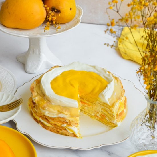 Mango crepe cake