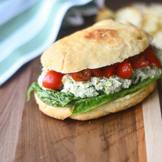 Homemade Pesto Chicken Sandwich