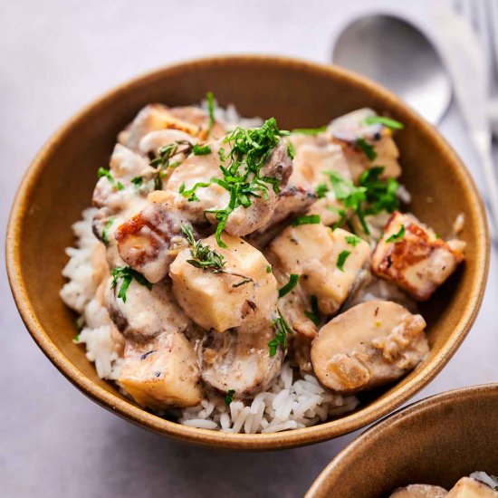 Halloumi Stroganoff