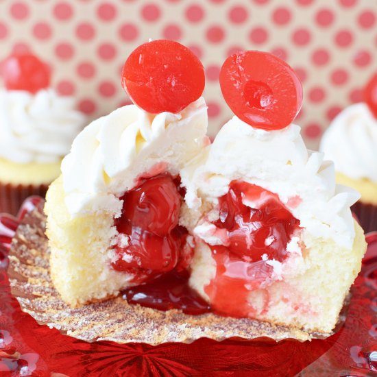 Cherry Filled Cupcakes