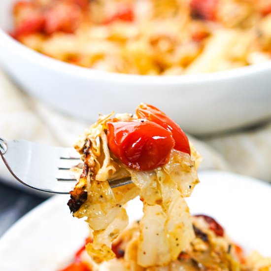 Keto Cabbage Noodles and Baked Feta