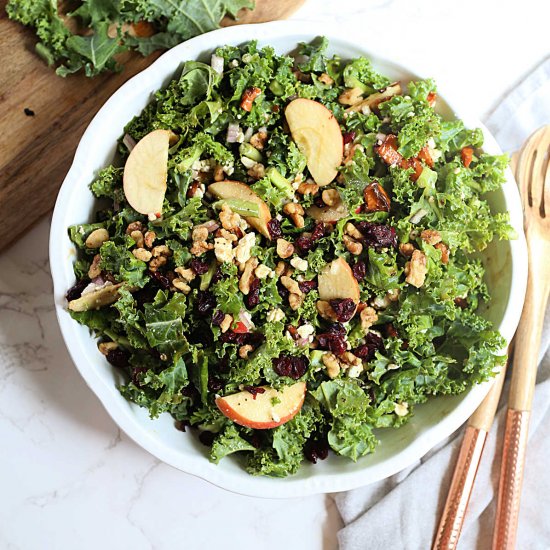 Apple and Blue Cheese Kale Salad