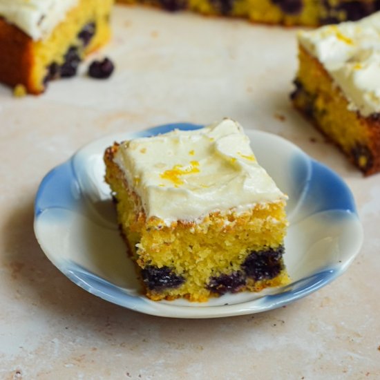 Lemon Blueberry Cornmeal Cake