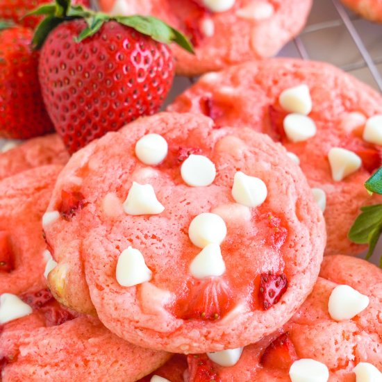 Strawberry White Chocolate Cookies