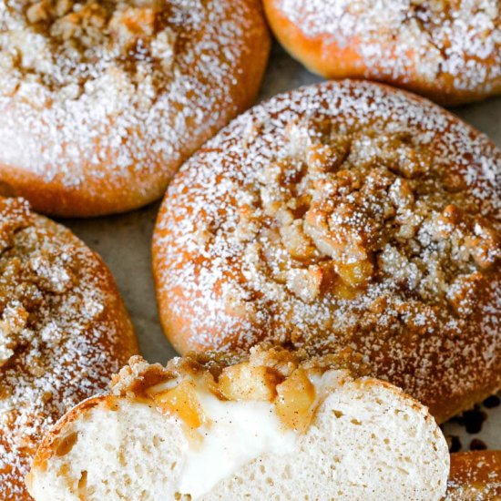 Apple Cheesecake Brioche Buns