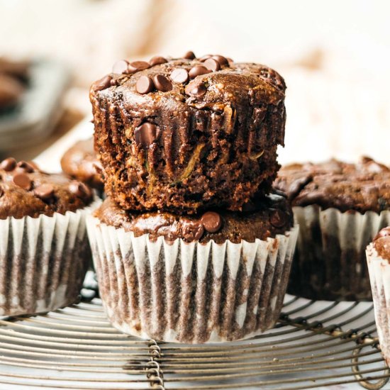 Double Chocolate Zucchini Muffins