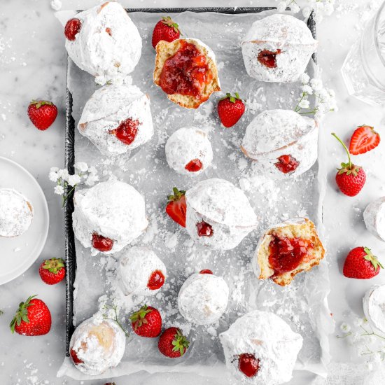 Strawberry Jelly Donut Muffins