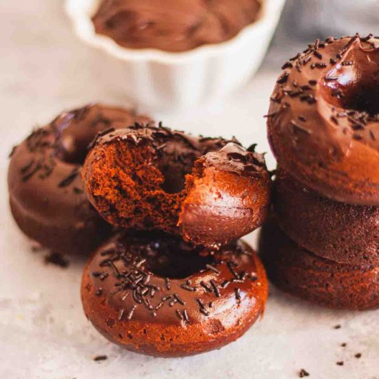 Easy Baked Chocolate Cake Donuts