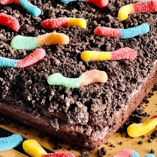 Gummy Worm Dirt Brownies