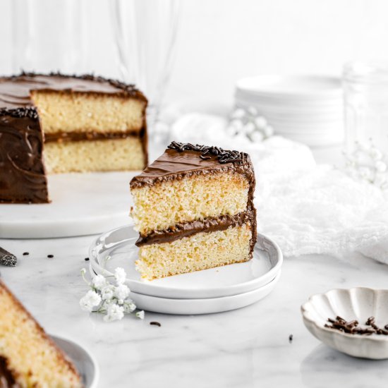 Yellow Cake with Chocolate Frosting